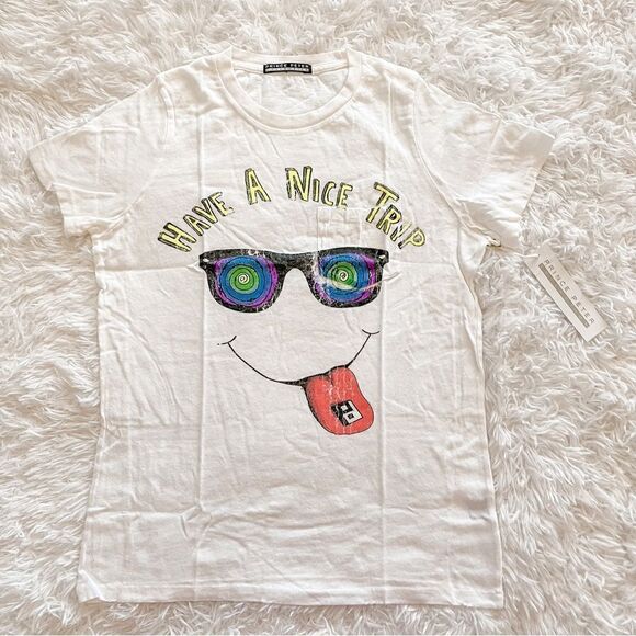 Prince Peter Collection Tops - Prince Peter Collection White Have a Nice Trip Graphic Short Sleeve T Shirt SZ S